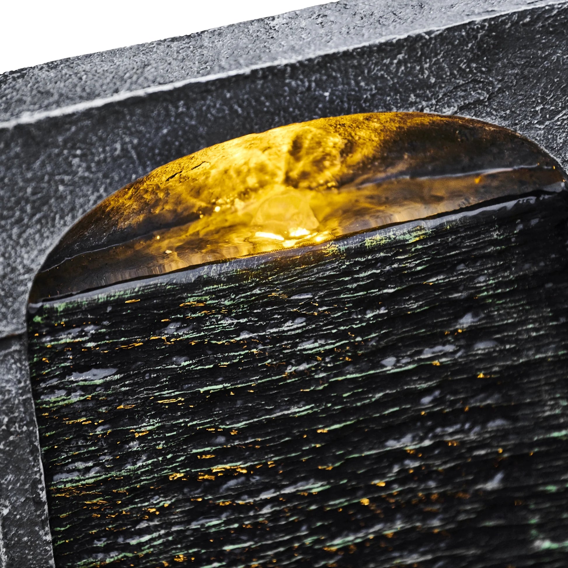 38.58" Curved Waterfall Fountain with LED