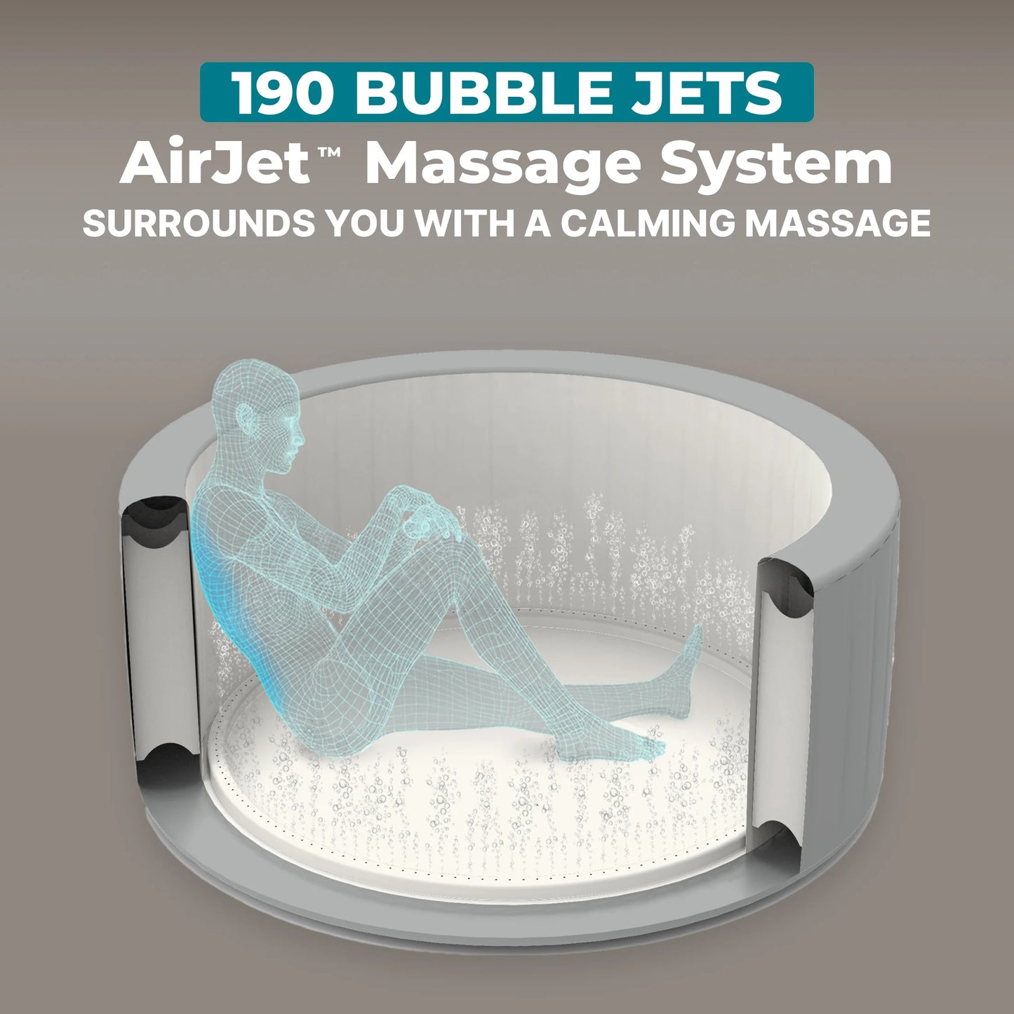 Grenada Airjet Inflatable Circle Hot Tub Spa 6-8 Person with Pump #P09146