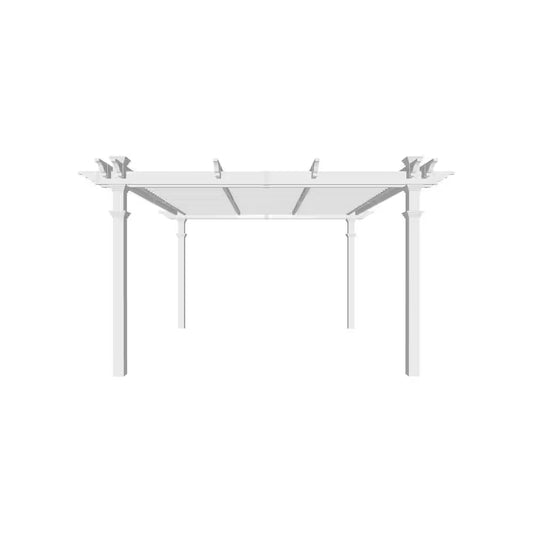 144"L X 144"W X 104"H Vinyl Camelot Louvered Pergola, White, VA42070