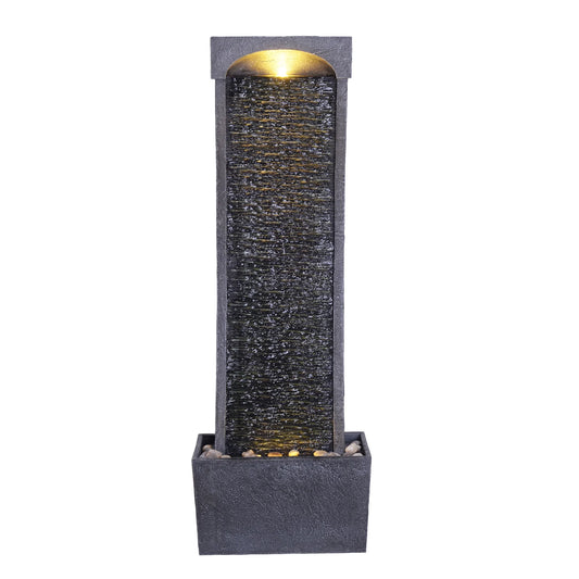 38.58" Curved Waterfall Fountain with LED